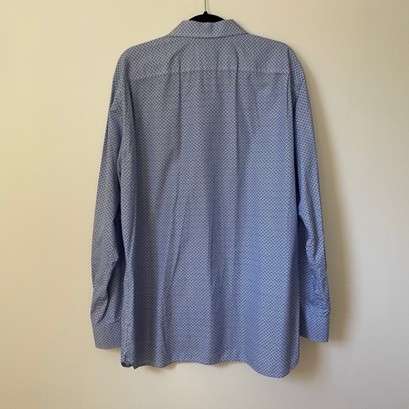 GAP Fitted Blue Checkered Button Down Dress Shirt - Picture 4 of 9